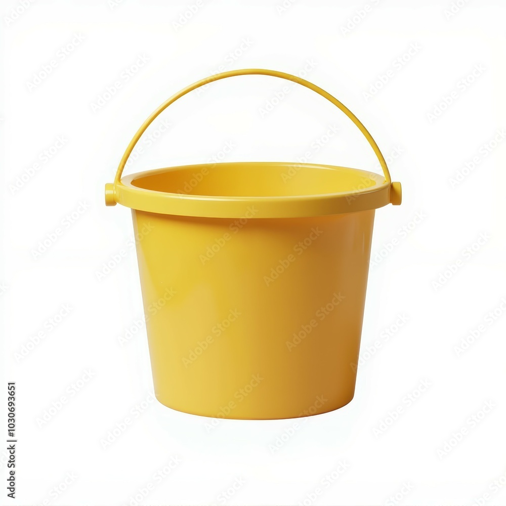 Yellow plastic bucket on white background Yellow plastic bucket on white background
