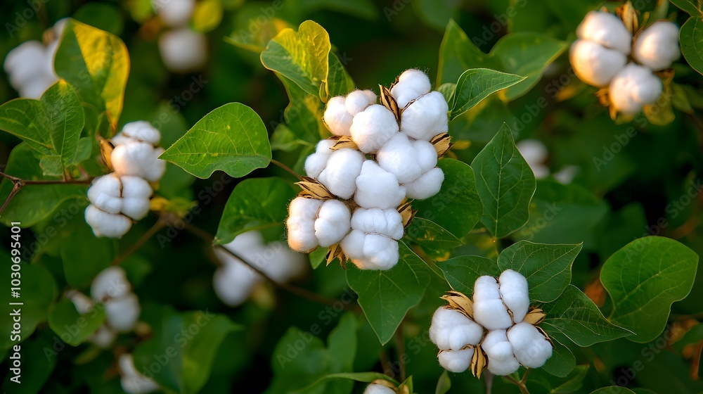 Cotton Plant in a Farmer’s Field: A vibrant cotton plant growing in a sun-kissed field in Frost, Texas. The fluffy white cotton bolls stand out against the green leaves, promising a future harvest1. Cotton Plant in a Farmer’s Field: A vibrant cotton plant growing in a sun-kissed field in Frost, Texas. The fluffy white cotton bolls stand out against the green leaves, promising a future harvest1.