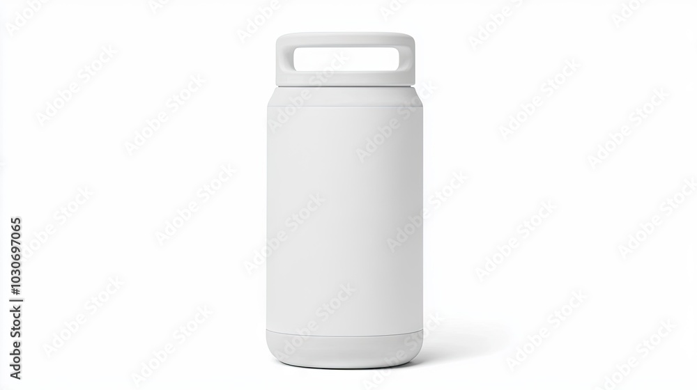 3D blank water bottle mockup on a white background, showcasing a modern, minimalist design for branding projects. 3D blank water bottle mockup on a white background, showcasing a modern, minimalist design for branding projects.