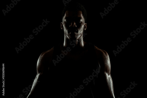 Canvastavla Serious concentrated african american man