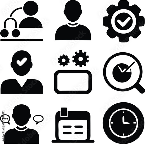 A set of Silhouette  updates symbol  vector illustration.