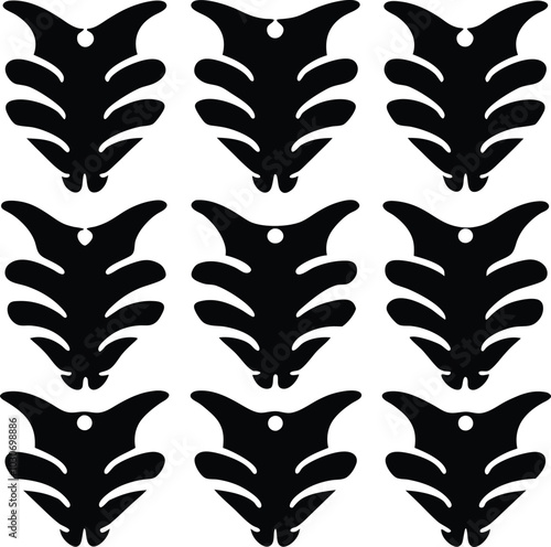 Bundle of png silhouette   element vector illustration.