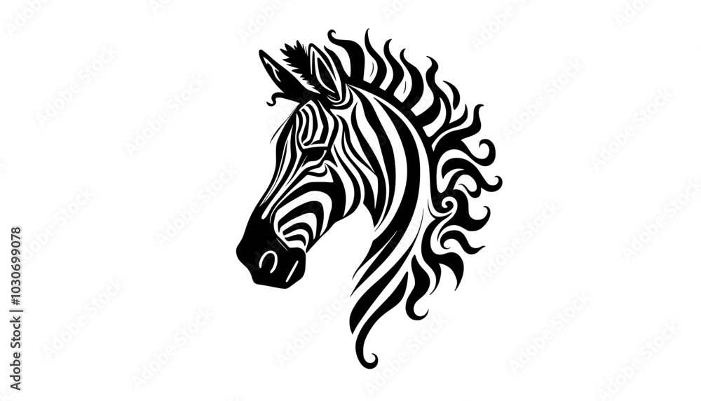 Stylized zebra head vector illustration Stylized zebra head vector illustration
