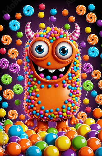 Wallpaper Mural A cute candy monster with big eyes Torontodigital.ca