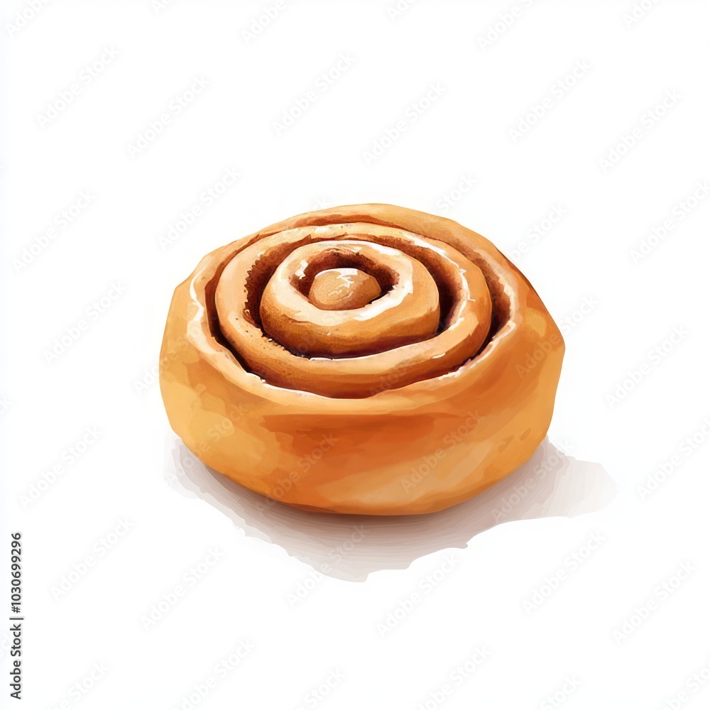 Fototapeta premium Cinnamon roll vector illustration