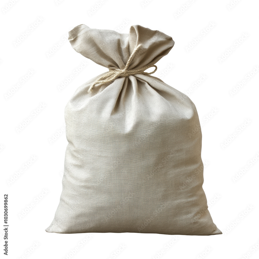 simple linen sack tied at top, perfect for storage or decoration, showcasing natural and rustic aesthetic. Ideal for various uses in home or garden simple linen sack tied at top, perfect for storage or decoration, showcasing natural and rustic aesthetic. Ideal for various uses in home or garden