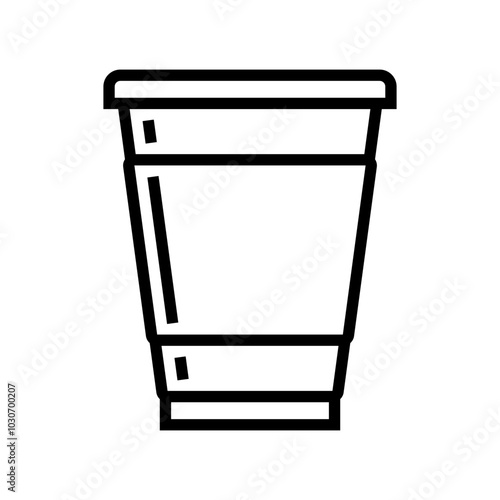 cup plastic package line icon vector. cup plastic package sign. isolated contour symbol black illustration