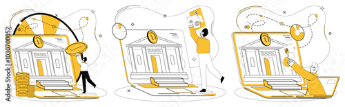 Mobile banking vector illustration. Mobile banking is electronic guardian ensuring security digital currency Conduct your financial symphony with precision digital maestro using mobile banking