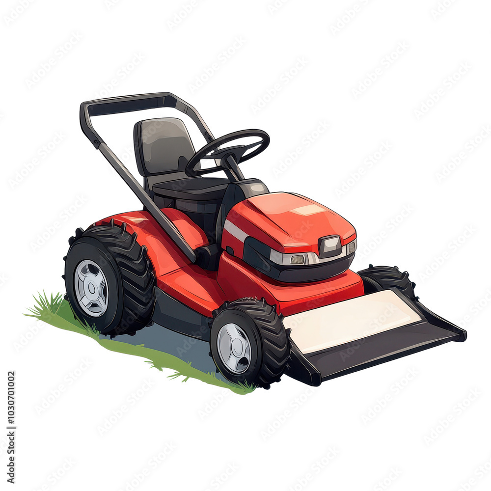 Lawn mower, white isolate background Lawn mower, white isolate background