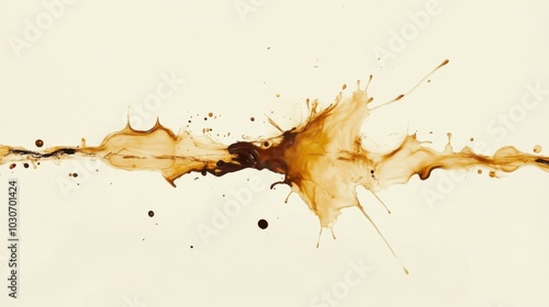 Coffee Splash Abstract Rorschach Ink Blot Art