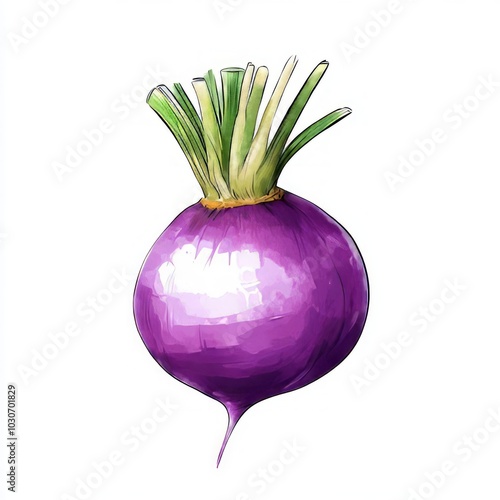 A turnip fruit illustration