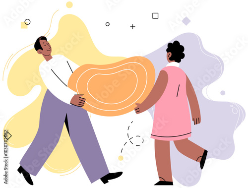 Personal space vector illustration. Social distancing measures have made people more aware importance personal space Discomfort arises when personal space is invaded without consent Personal space