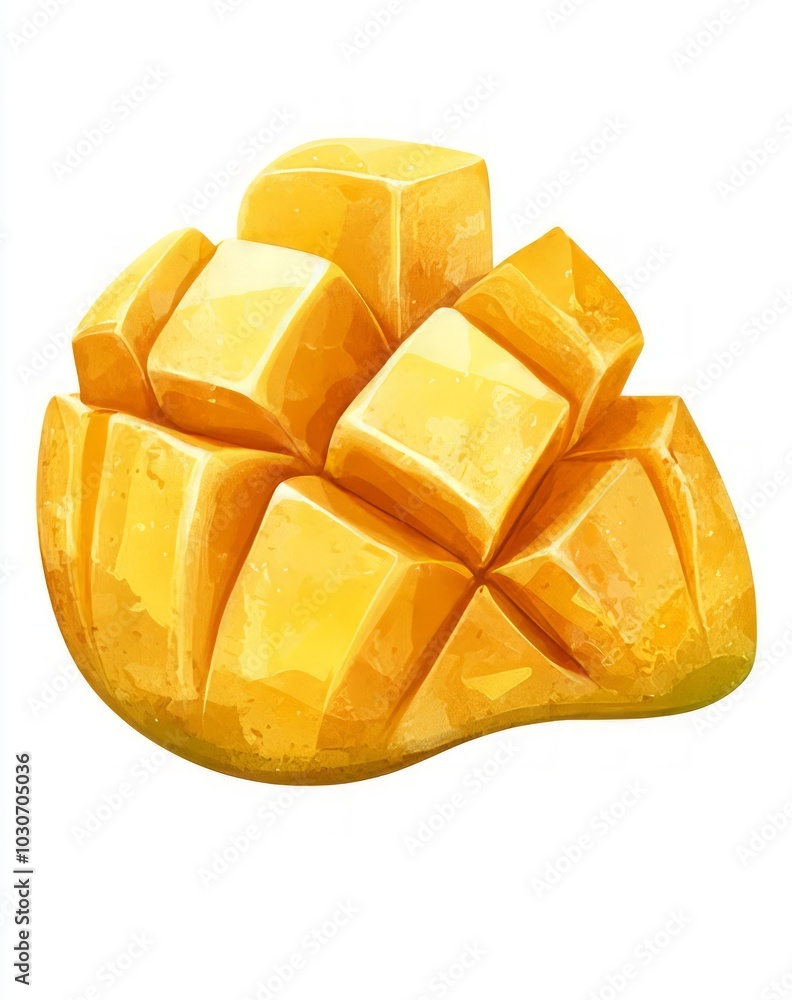 Diced mango vector illustration Diced mango vector illustration
