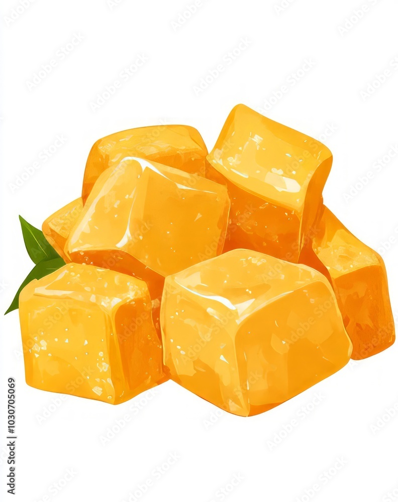 Diced mango vector illustration Diced mango vector illustration