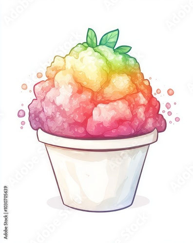 A shaved ice illustration