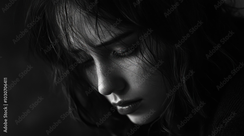 A Close-Up Portrait of a Young Woman A Close-Up Portrait of a Young Woman