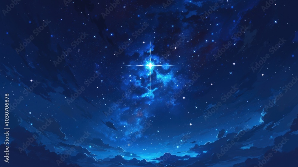 Night Sky with a Bright Star Night Sky with a Bright Star