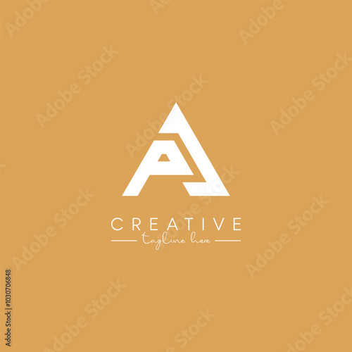Alphabet PA AP Letter Artistic Stylish Logo Design. Initial Based Vector.