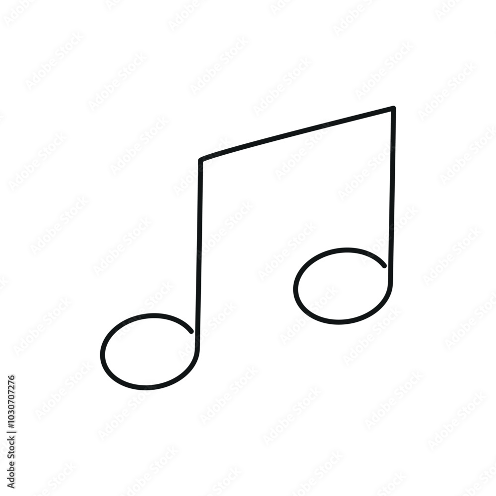 Musical notes continuous line. Vector drawing.
Musical notes continuous line. Vector drawing.