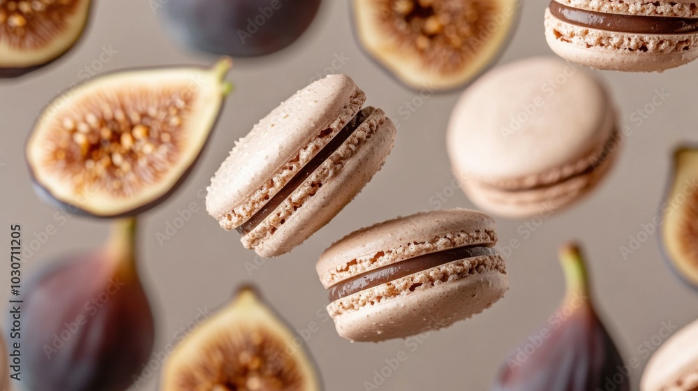 Fresh and Dried Figs with Delicious Macarons Display Fresh and Dried Figs with Delicious Macarons Display