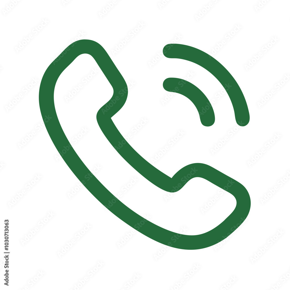 Telephone icon featuring sound waves representing communication and connectivity Telephone icon featuring sound waves representing communication and connectivity