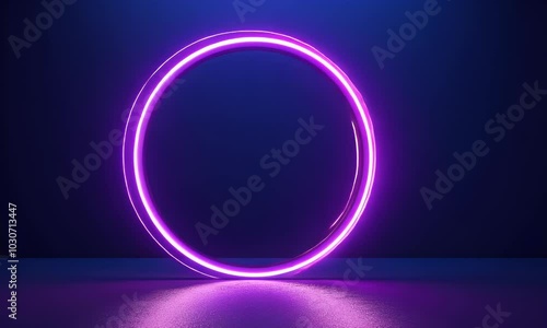 Wallpaper Mural A glowing purple ring of light on a dark blue background, simple and minimalistic, a motion design concept. Torontodigital.ca