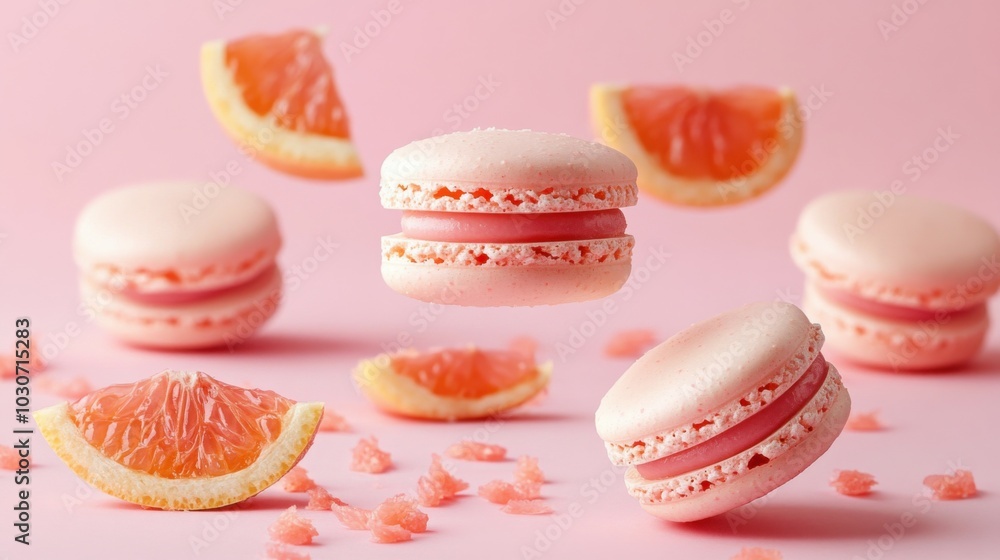 Floating Macarons with Grapefruit Segments Floating Macarons with Grapefruit Segments