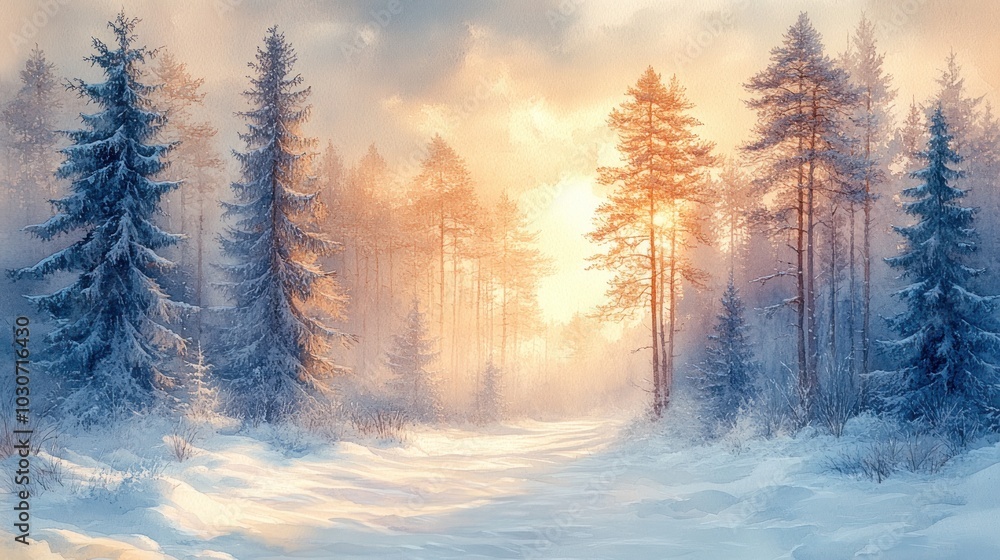 Snowy Forest at Sunrise Snowy Forest at Sunrise