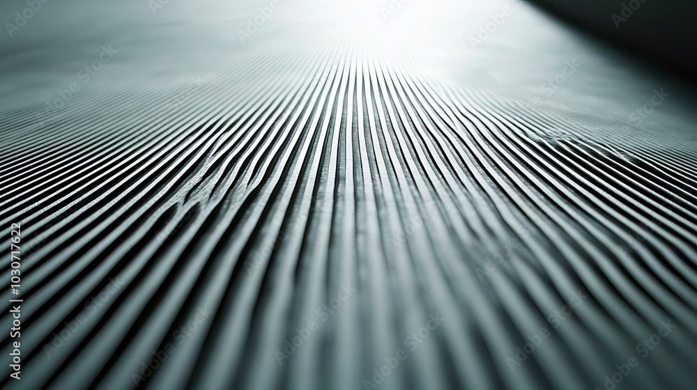 Abstract Close-Up of Textured Surface with Parallel Lines in Metallic Light Abstract Close-Up of Textured Surface with Parallel Lines in Metallic Light