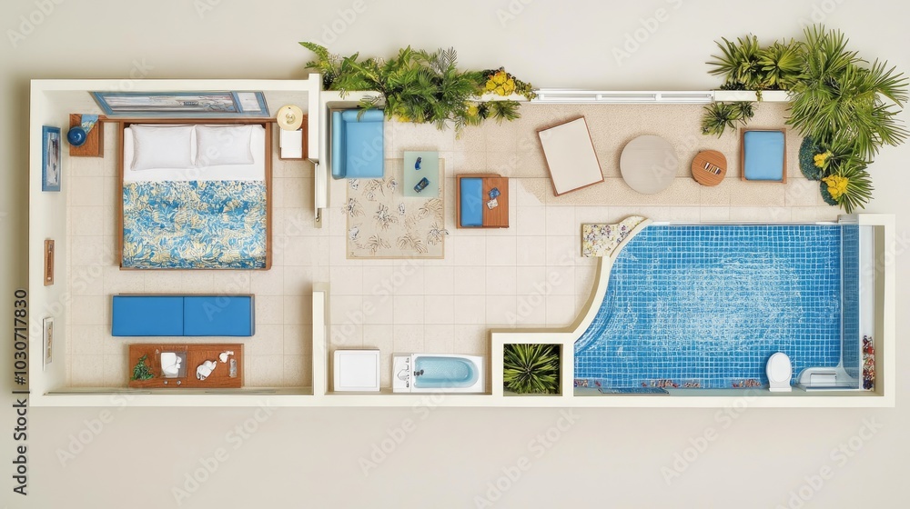 Stunning Sleek Apartment Floor Plan Design image