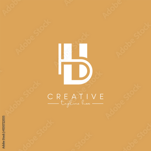 Modern BH HB Letter Artistic Logo Design. Initial Based Vector Template.