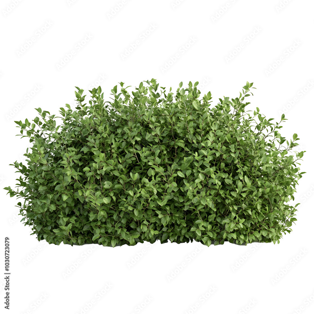 Naklejka premium Green Lush Bush Isolated on Black Background