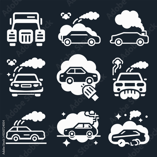  car exhaust releasing fumes