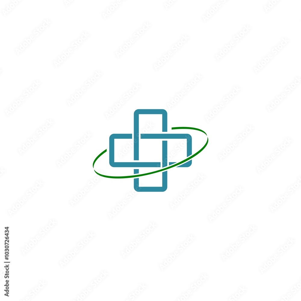Medical cross logo concept with outer circle. Medical cross logo concept with outer circle.