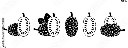 Noni fruit logo. Isolated noni fruit on white background