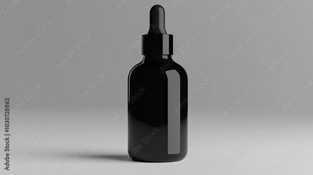 Dropper bottle with a sleek design and a blank label, photographed with a glass pipette, ready for beauty and skincare branding Dropper bottle with a sleek design and a blank label, photographed with a glass pipette, ready for beauty and skincare branding