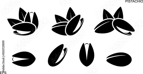 Pistachio nut  logo. Isolated pistachio nut on white background