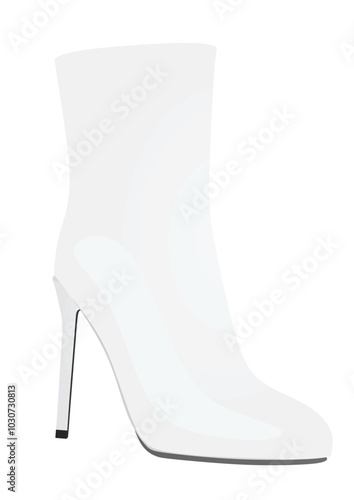 White women boots. vector illustration