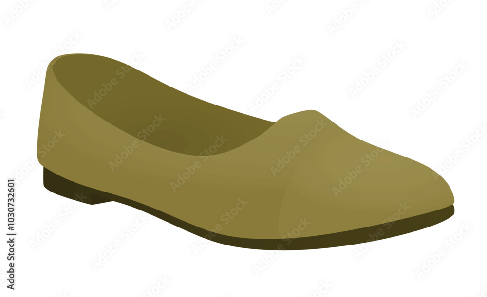 Brown flat heel shoe. vector illustration Brown flat heel shoe. vector illustration