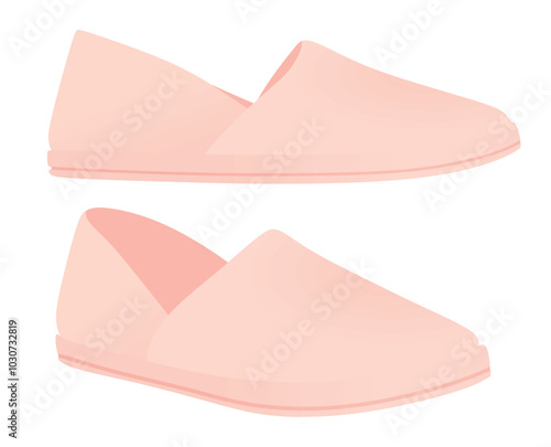 Pink  loafer shoes. vector illustration