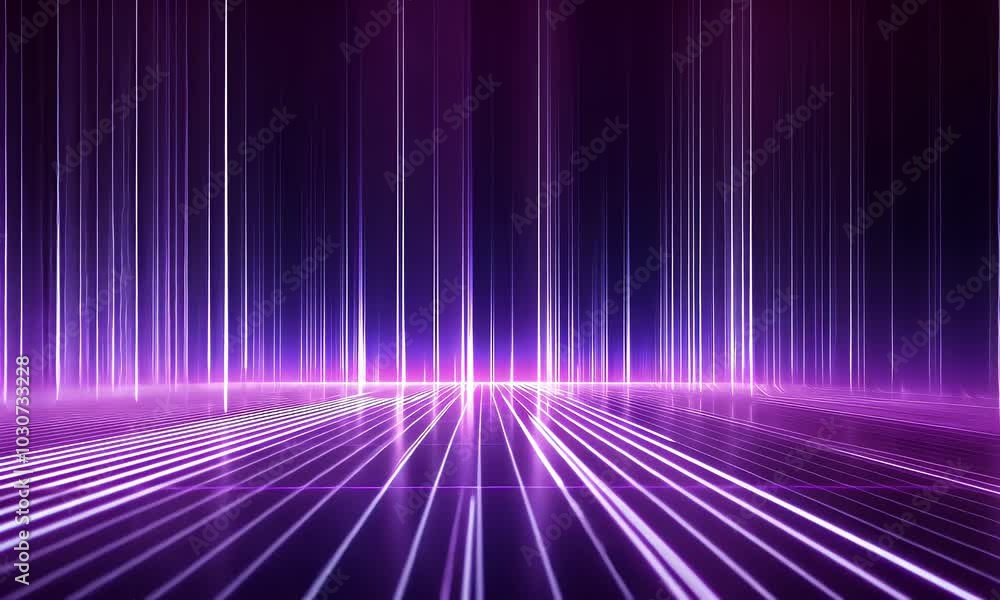 Blue and purple background with glowing neon lines, light effect, vertical gradient line style, data visualization technology concept
Blue and purple background with glowing neon lines, light effect, vertical gradient line style, data visualization technology concept