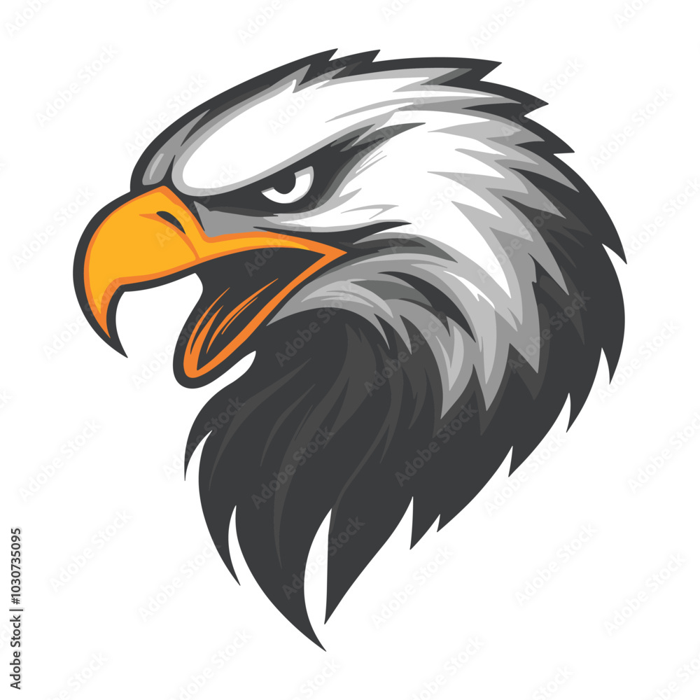 Obraz premium Fierce Eagle Head Illustration with Bold Colors and Sharp Beak