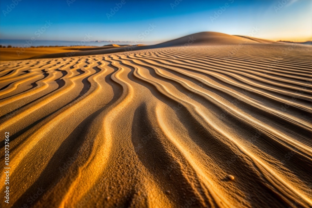 Naklejka premium Intricate patterns on sand dune dirt texture in desert