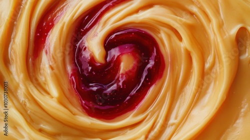 Swirling Peanut Butter and Jelly Mixture Visual