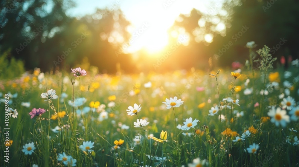 Sunlit Wildflower Meadow Sunlit Wildflower Meadow