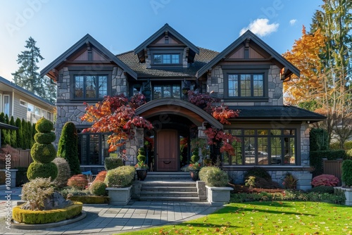 Vancouver House with Blue Sky, Warm Colors, Clean Focus, Professional Grading, Soft Shadows