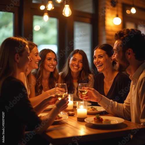 group of friends in bar