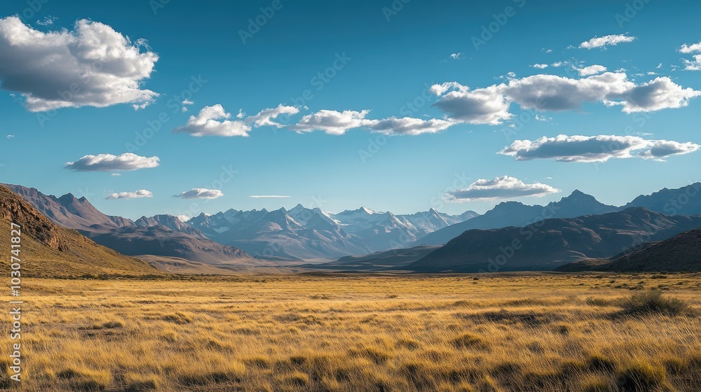 The Andes mountain range in Argentina, with open plains and space for copy in the sky The Andes mountain range in Argentina, with open plains and space for copy in the sky