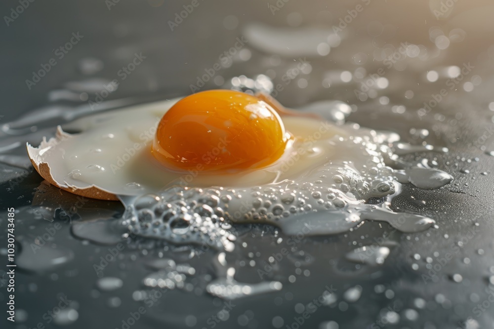 Fresh egg yolk on dark surface Fresh egg yolk on dark surface