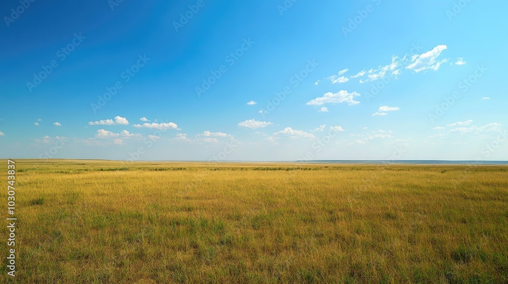 The vast plains of Texas under a bright blue sky, ample space for text The vast plains of Texas under a bright blue sky, ample space for text